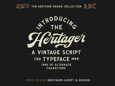 Heritager Script - Included in The Heritage Brand Collection baseball baseball script cursive hand lettering heritage lettering retro script font thick script vintage branding vintage script font