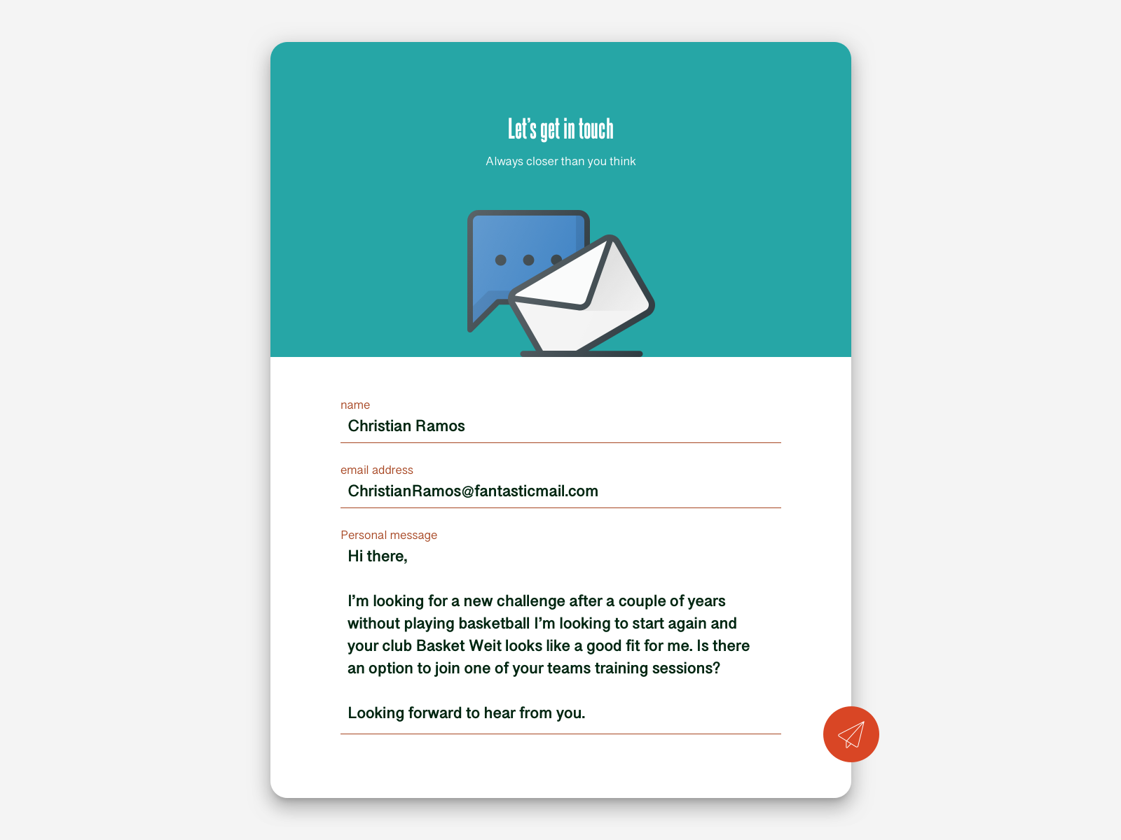 Daily UI - Contact us by Erhan Lammar on Dribbble