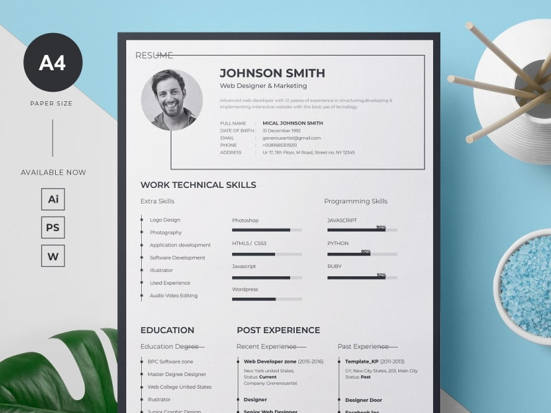 Professional Resume Cv Template By Click Paint On Dribbble