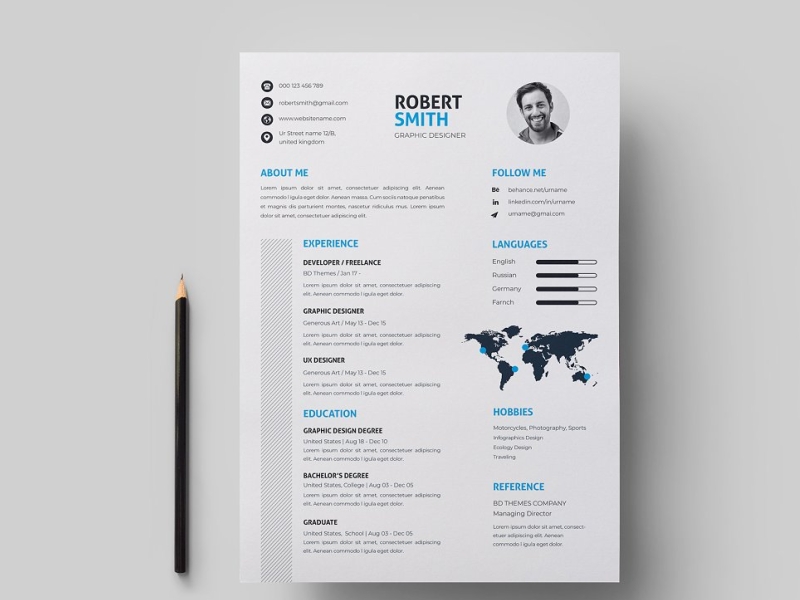 Infographic Resume Cv Template by Click Paint on Dribbble