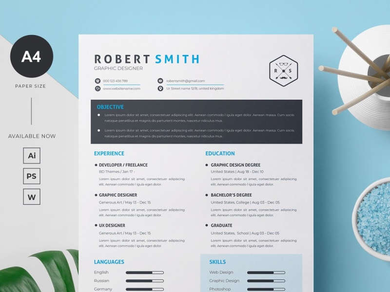 Modern Resume Template by Click Paint on Dribbble