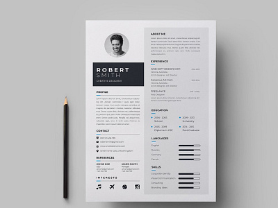 Modern Resume Cv Template by Click Paint on Dribbble