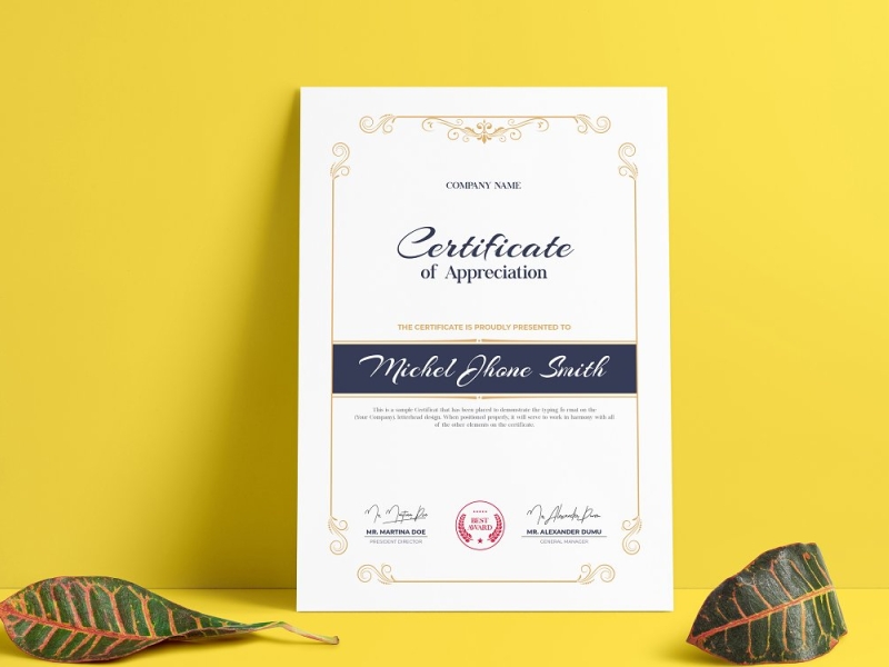 Appreciation Certificate Template Design by Click Paint on Dribbble