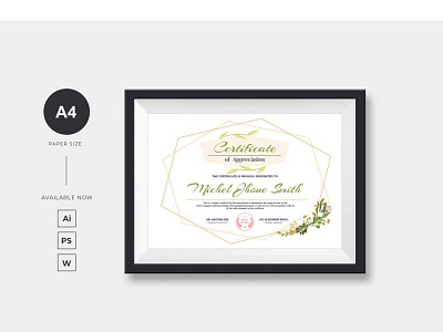 Floral Certificate Template protected certificate