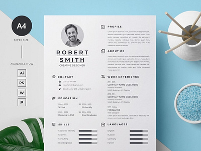 Clean Resume Template branding teachers resume ui