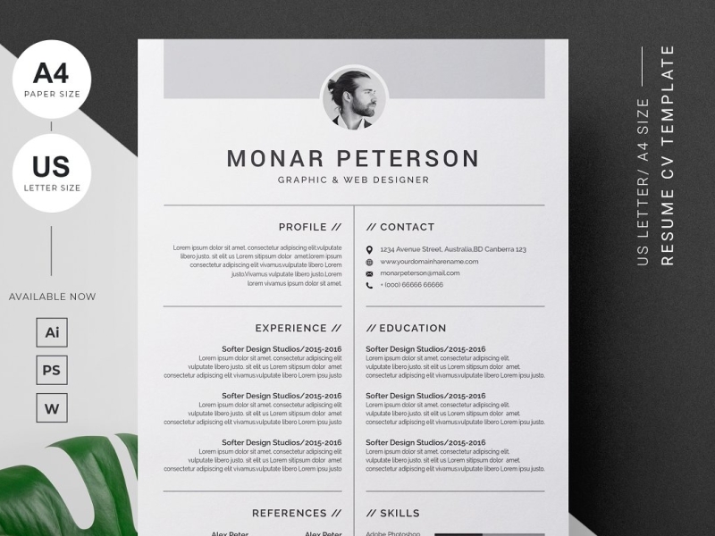 Clean Resume Template by Click Paint on Dribbble