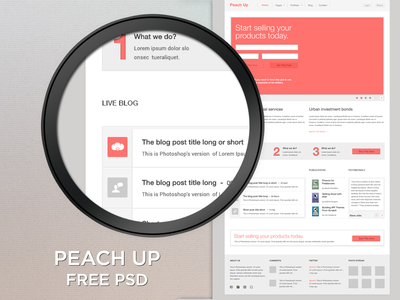Free PSD - Peach Up free psd web page