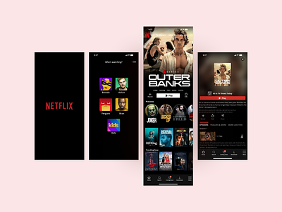 Netflix App Recreation app design mobile app mobile ui netflix ui user interface ux