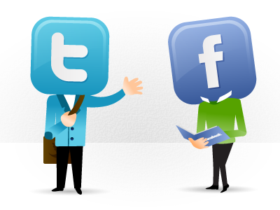 Facebook and Twitter Characters character design facebook illustration social network twitter