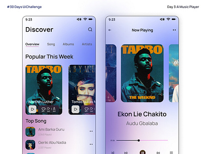 Music Player graphic design ui