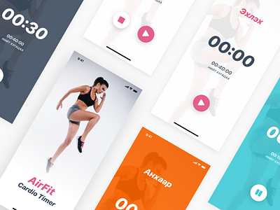 Workout timer app design fitness app simple design uidesign uxdesign