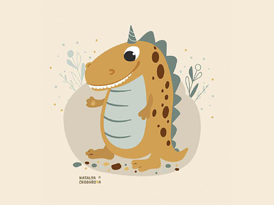 Illustration Dino_corn dino illustration logo print vector