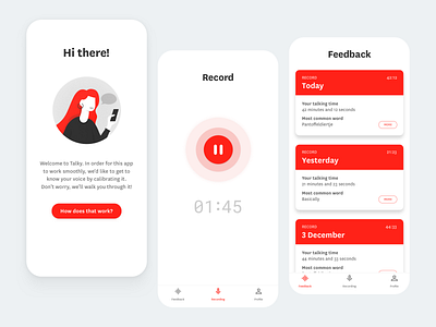 Talky, recording app concept