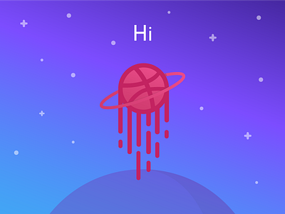 Welcome to the galaxy of inspiration. debut dribbble first galaxy gradient hello inspiration invitation invite shot space
