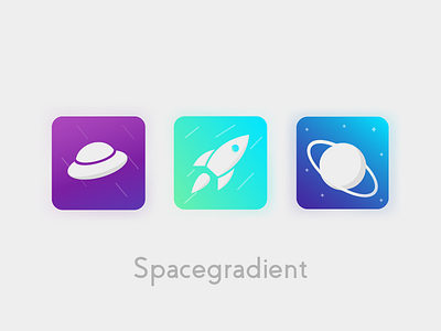 Spacegradient icons gradient icon planet rocket sifi space ufo