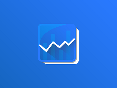 Analytics app icon analytics blue gradient graph icon investing material minimal