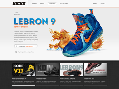 Kicks basketball homepage nike redesign shop webdesign