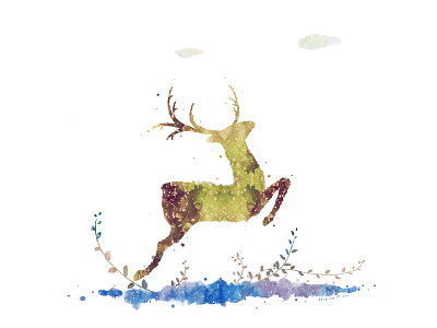 deer ps watercolor wocam