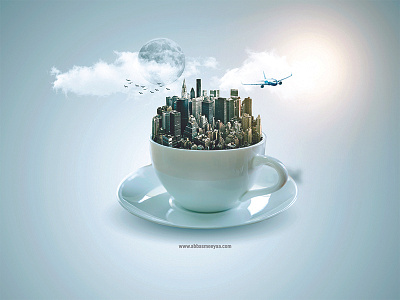 Cup of City Fantasy city cup fantasy graphicdesign manipulation photoshop tutorial