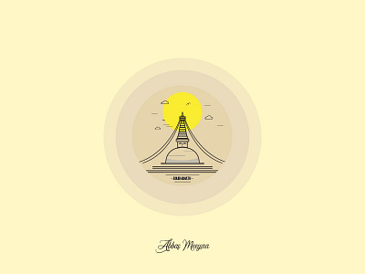 Boudhanath Stupa - Nepal (Vector Art) art boudhanath designs graphics illustrator kathmandu nepal stupa temple