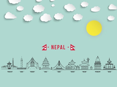 Nepal Kathmandu City - Vector Art art beauty city designs graphics illustrator kathmandu nepal temple tourism travel
