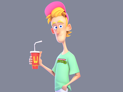 90's Mall Dude 3d blender character stylized