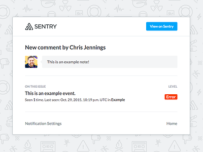 Sentry Email Redesign email pattern redesign