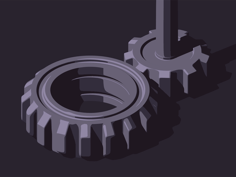 Processing... c4d cogs gears ios isometric