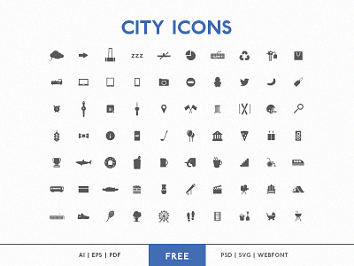City Icons city font free free download freebie icons iconset psd sag toronto vector webfont