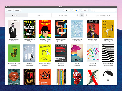 Calibre Redesign - Grid View app books calibre desktop ebooks ereader grid gridview kobo redesign ui ux