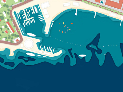 Cannes Event Illustration cannes illustration insta layers map ocean paddleboarding sea