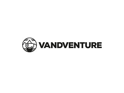 Vandventure » Logo for a vanlife blog blackandwhite camping clean digital nomad logo logodesign vanlife