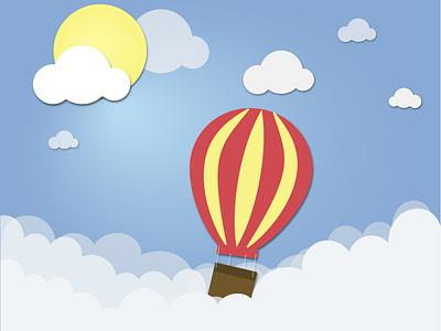 AIR BALLOON IN THE SKY adobe illustrator design flat design graphic design illustration vector