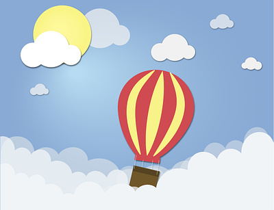 AIR BALLOON IN THE SKY adobe illustrator design flat design graphic design illustration vector