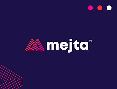 Mejta Logo Design - M Modern lettermark Logo 3d branding creative logo graphic design lettermark logo logo logo creator logo design meta logo modern logo monogram logo wordmark logo