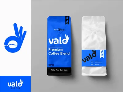 Valo Coffee beans blue branding cafe coffee coffee beans design graphic design icon logo packaging typography vector