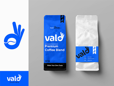 Valo Coffee beans blue branding cafe coffee coffee beans design graphic design icon logo packaging typography vector