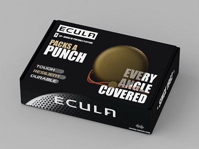 ECULA black bletooth speaker bluetooth branding design graphic design icon illustration logo minimal packaging speaker typography vector