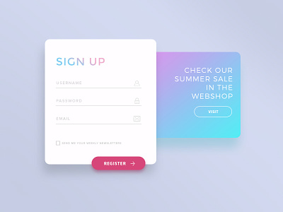 Simple signup form card clean form input signup simple ui ux