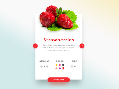 Product Card - Fruit card fun material photoshop product rebound ui