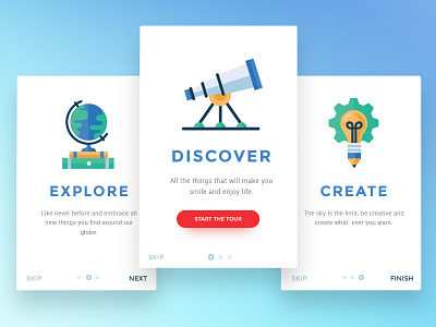 Onboarding Cards cards clean design material onboarding photoshop ui