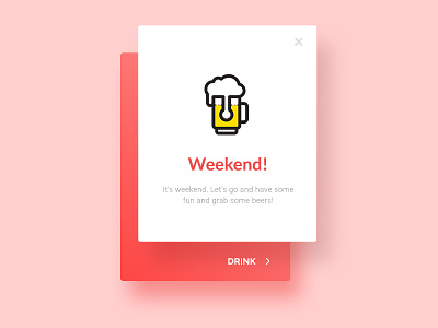 Clean Pop-Up: Weekend! beer design modal photoshop popup psd screen weekend