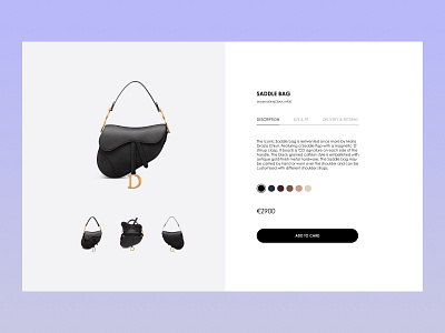 Dior. Product card bag concept design dior productcard ui ux web webdesign