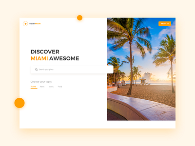 #UI Daily - Miami Header Page design landing page miami single page sketch tools travel ui user experience user interface ux website