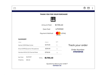 Daily UI 17 - Receipt design ui ux