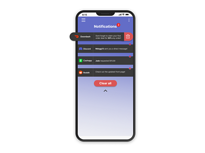 Daily UI 49 - Notifications app design ui ux