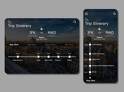 Daily UI 79 - Itinerary app design ui ux
