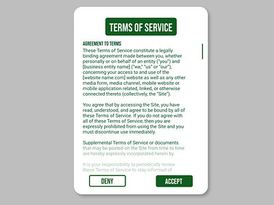 Daily UI 89 - Terms of Service