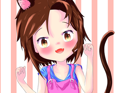 milim chan anime cat illustration loli neko vtuber