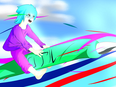 sora anime anime illustration cielo fly flying illustration liberty sky